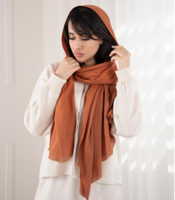 شال پاییزه آجری بهینا